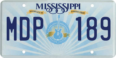MS license plate MDP189