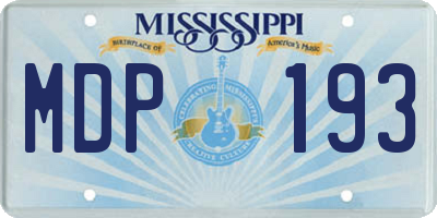 MS license plate MDP193