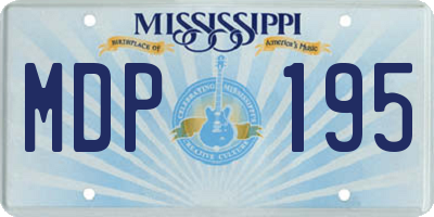 MS license plate MDP195