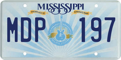 MS license plate MDP197