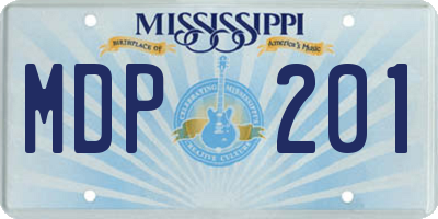 MS license plate MDP201