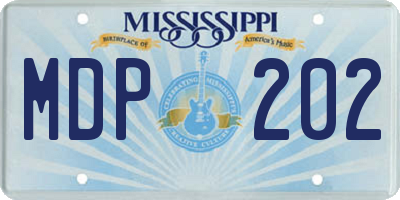 MS license plate MDP202
