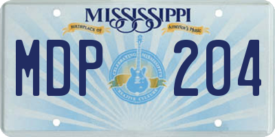 MS license plate MDP204