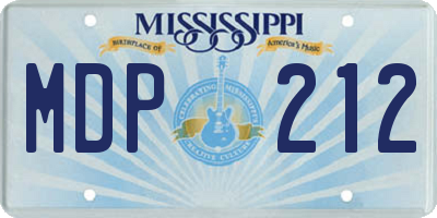 MS license plate MDP212