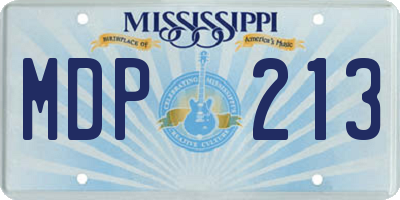 MS license plate MDP213