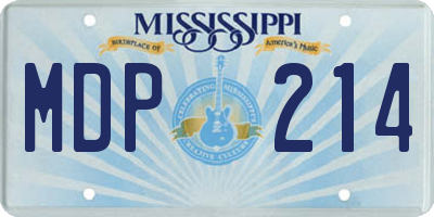 MS license plate MDP214