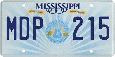 MS license plate MDP215
