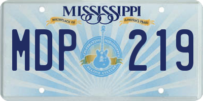 MS license plate MDP219