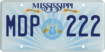 MS license plate MDP222