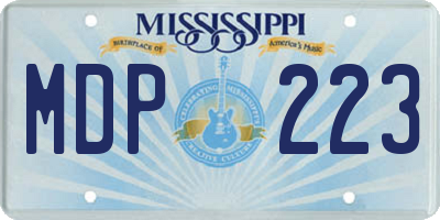 MS license plate MDP223