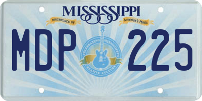 MS license plate MDP225
