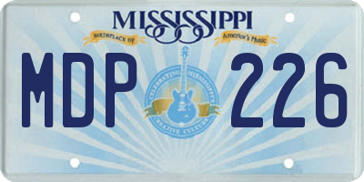 MS license plate MDP226