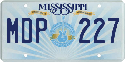 MS license plate MDP227