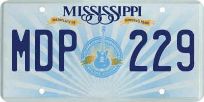 MS license plate MDP229