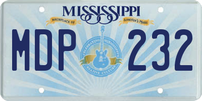 MS license plate MDP232