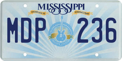 MS license plate MDP236