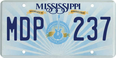 MS license plate MDP237