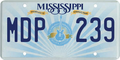 MS license plate MDP239