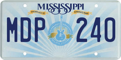 MS license plate MDP240