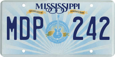 MS license plate MDP242