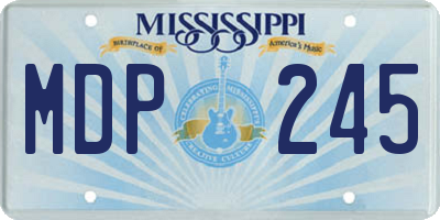 MS license plate MDP245