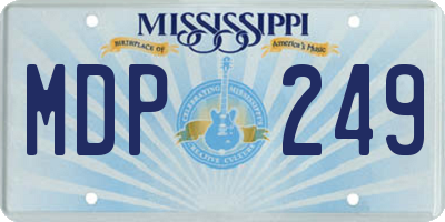 MS license plate MDP249