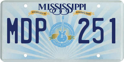 MS license plate MDP251