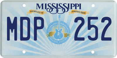 MS license plate MDP252