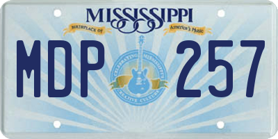 MS license plate MDP257