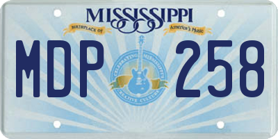 MS license plate MDP258