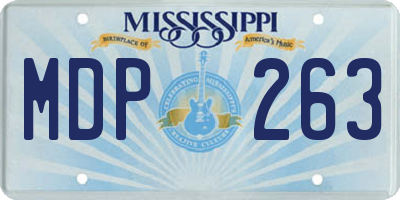 MS license plate MDP263