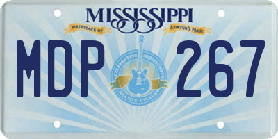 MS license plate MDP267