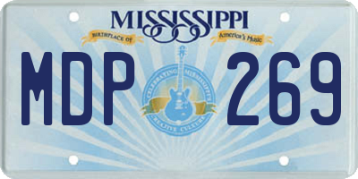 MS license plate MDP269