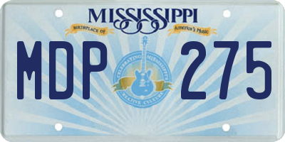 MS license plate MDP275