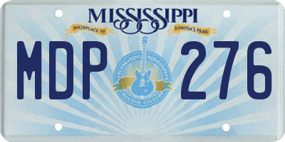 MS license plate MDP276