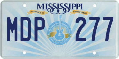 MS license plate MDP277