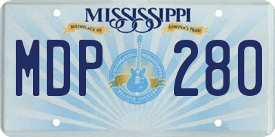 MS license plate MDP280