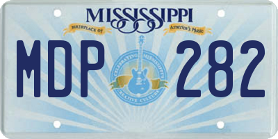 MS license plate MDP282