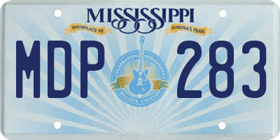 MS license plate MDP283