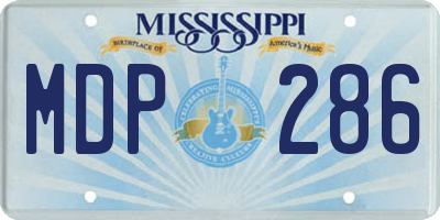 MS license plate MDP286