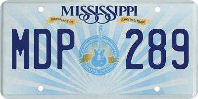 MS license plate MDP289