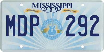 MS license plate MDP292
