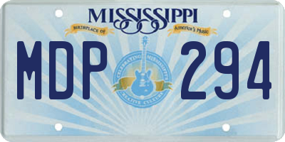 MS license plate MDP294