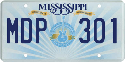 MS license plate MDP301