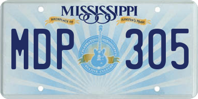 MS license plate MDP305