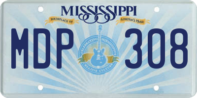 MS license plate MDP308