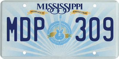MS license plate MDP309