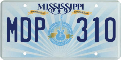 MS license plate MDP310