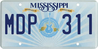 MS license plate MDP311