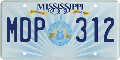 MS license plate MDP312